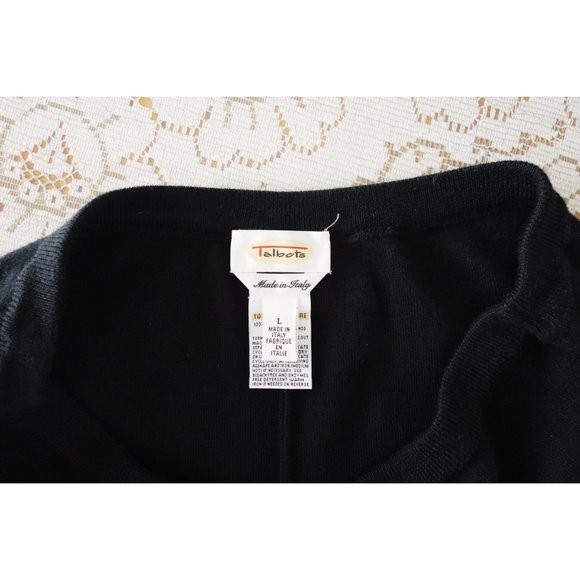 Vintage Minimalist 90s Black Merino Wool Knit Maxi Sweater Skirt sz Large - Picture 3 of 5